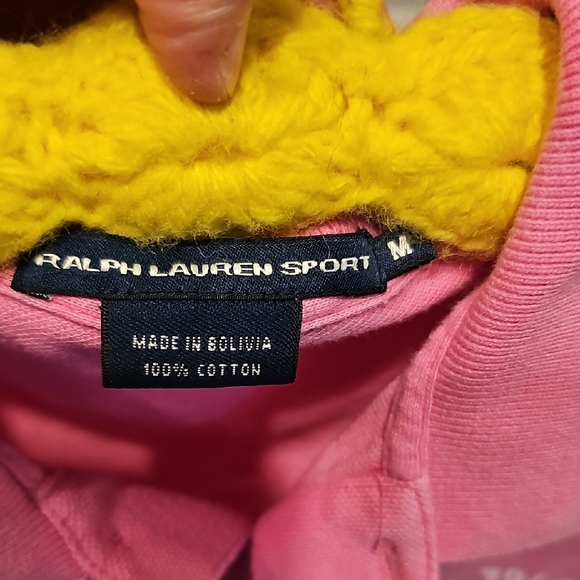 VINTAGE Ralph Lauren polo Sport Pink Cotton Top Medium Women RETRO - Picture 2 of 5